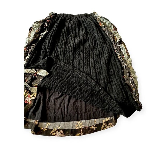 COMME DES GARÇONS Tricot Floral Print/Cable knit Midi Skirt, One size - Picture 14 of 16